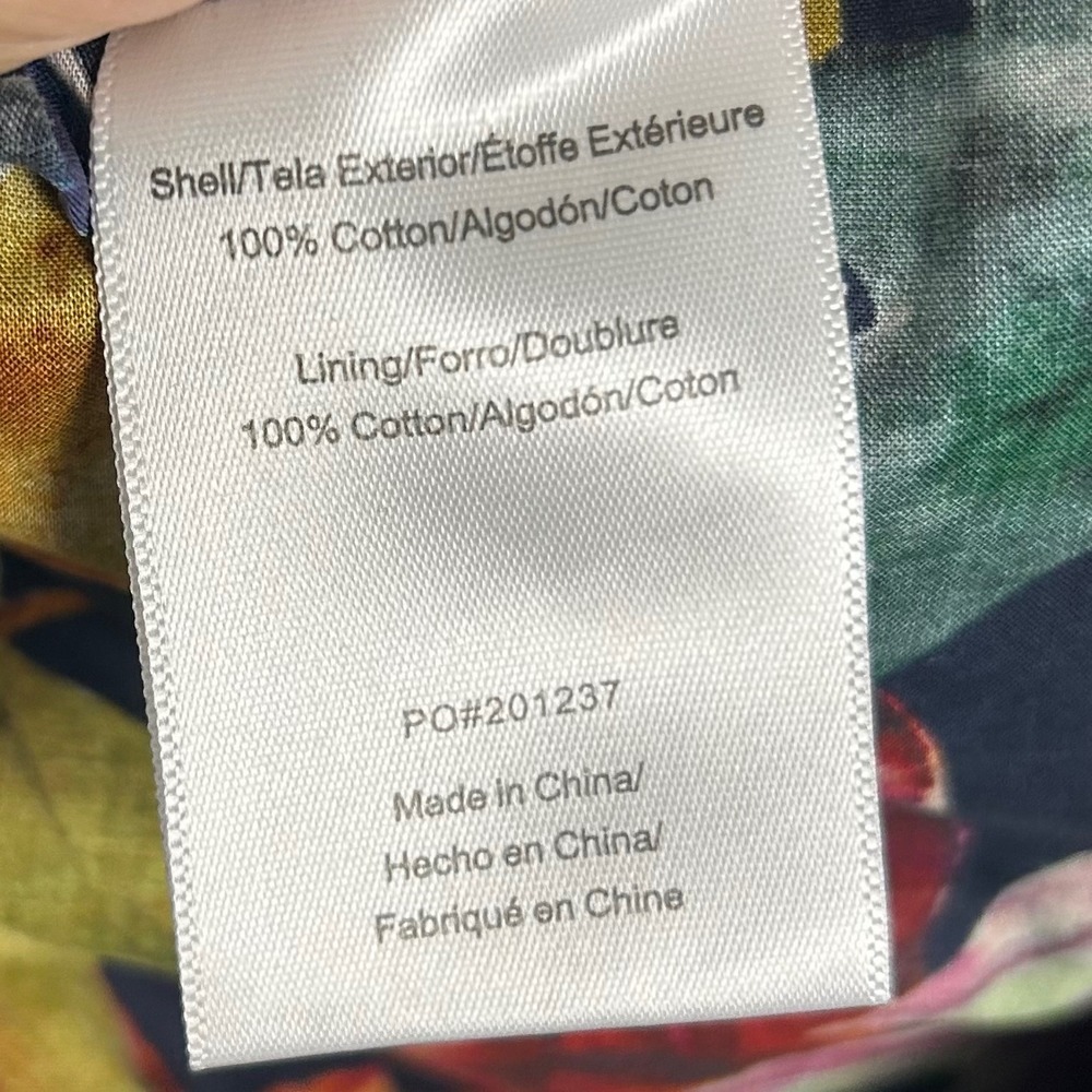 ModCloth Navy Dress with Red Orange Yellow Leaf Print - Picture 8 of 10